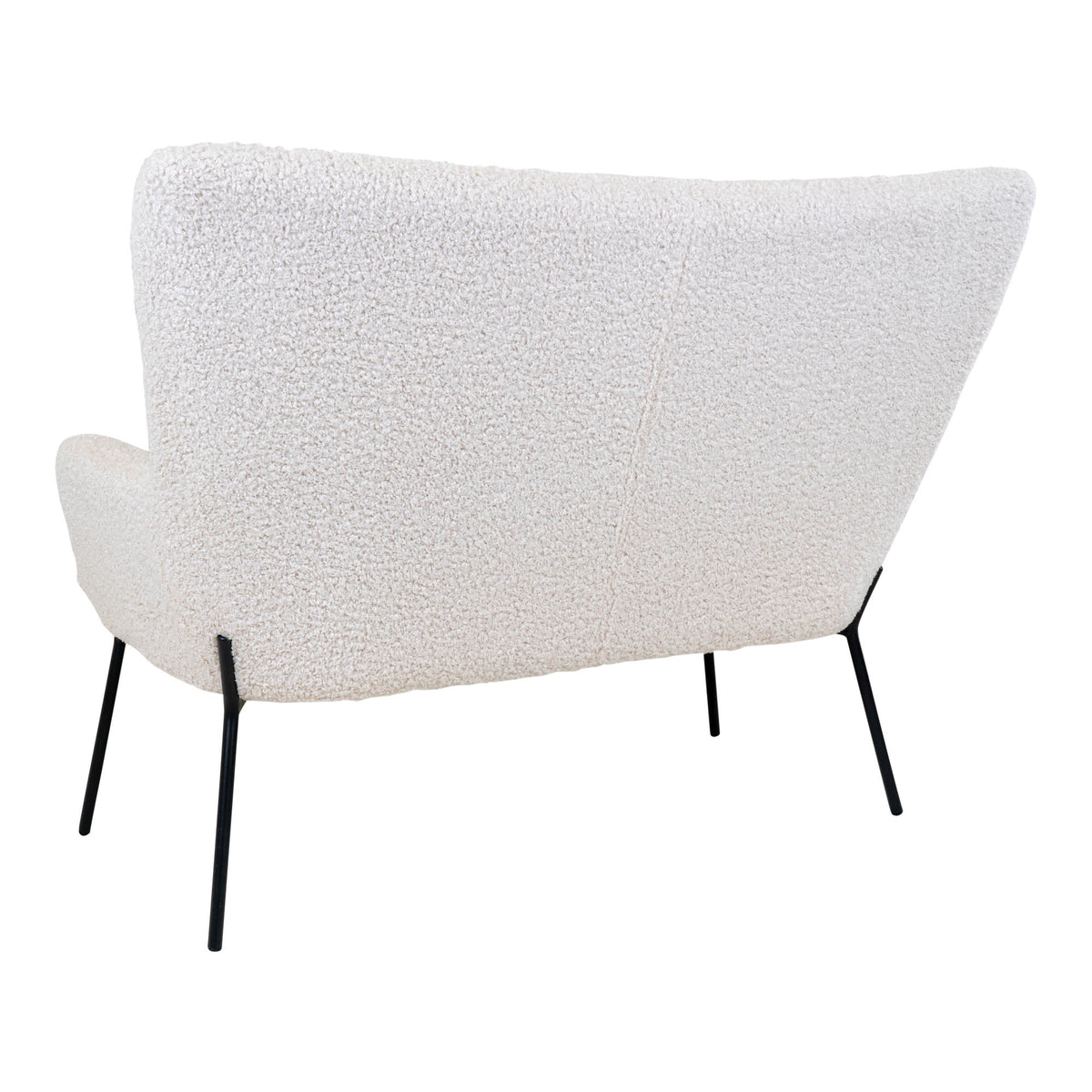 Sofa Monaco i hvid, polyester/stof og metal, 73 x 128 x 97 cm