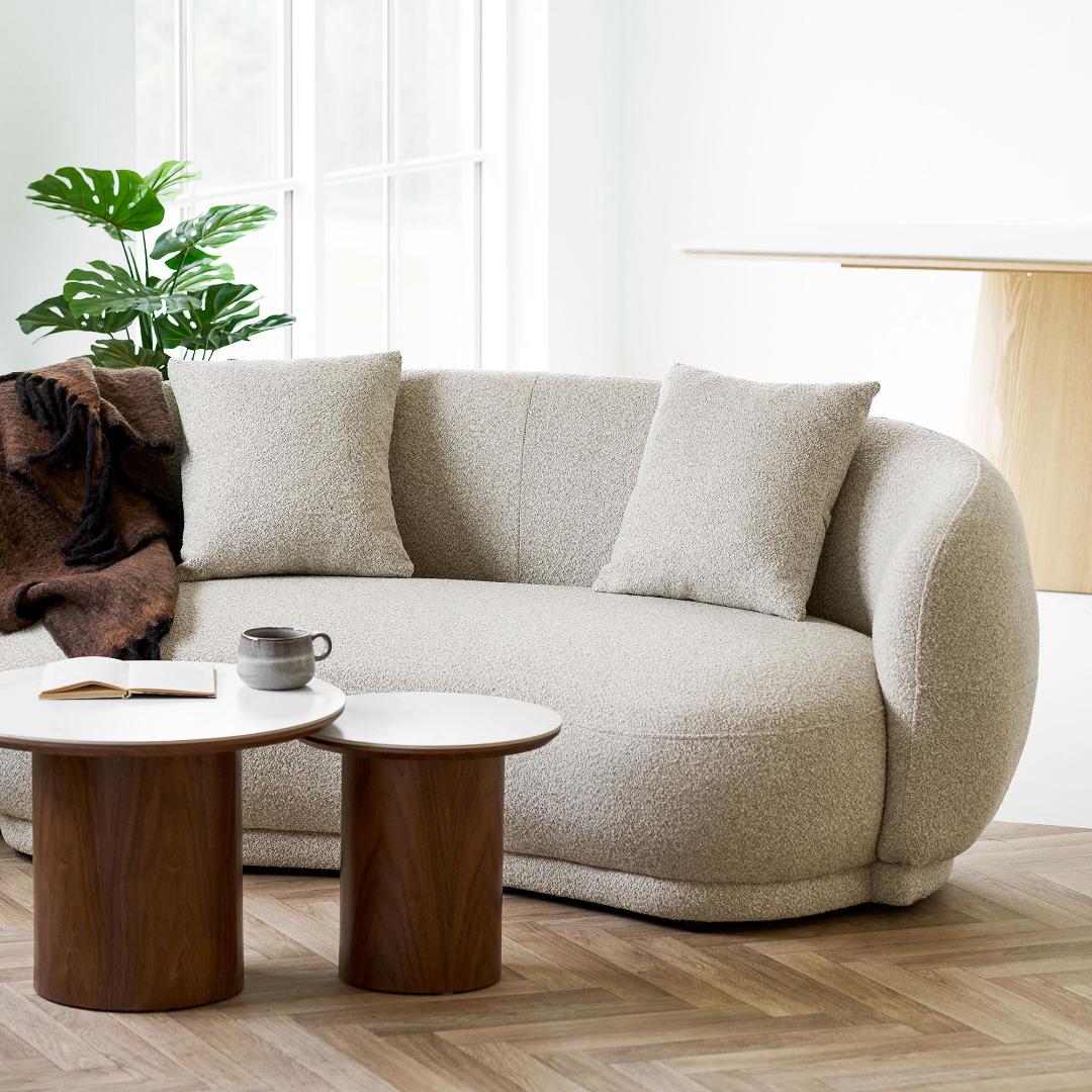 Alicante sofa 96 x 190 cm i sandfarvet