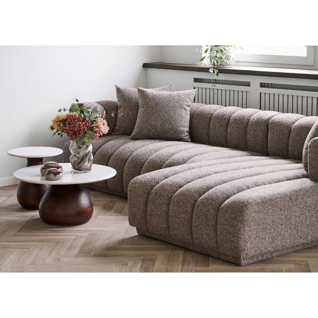 Verona sofa højrevendt 160 x 293 cm i brun
