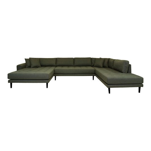 Barcelona U-sofa venstrevendt 370 x 76 x 220 cm med 4 puder