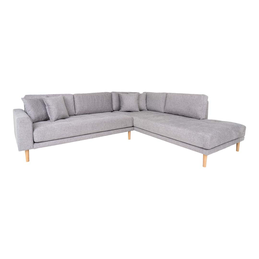 Barcelona hjørnesofa højrevendt 257 x 76 cm i lysegrå