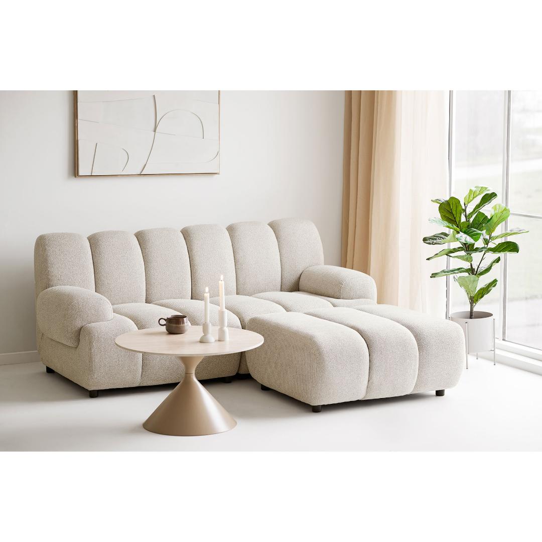 Zurich modulsofa højrevendt 175 x 190 cm i sandfarvet