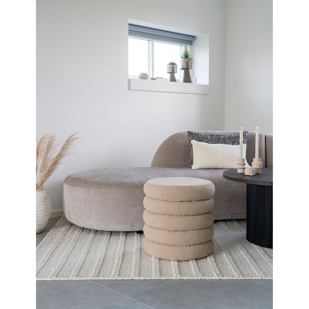 Miami puf Ø44 cm med opbevaring i beige