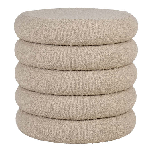 Miami puf Ø44 cm med opbevaring i beige