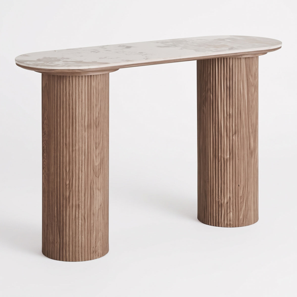 Konsolbord Delft i hvid, keramik, MDF, dekorationspapir, træramme, 120 x 40 x 78 cm