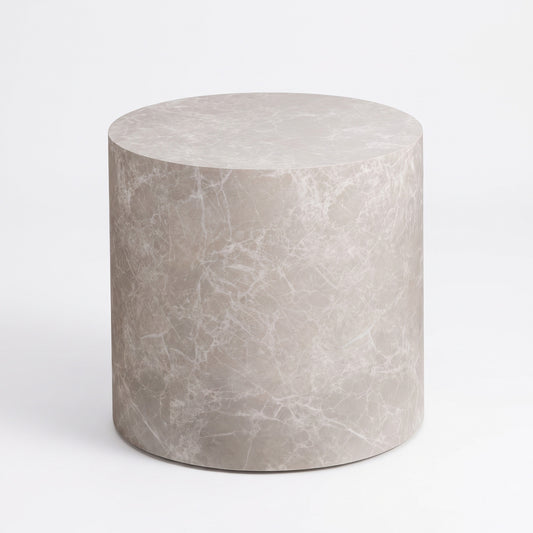 Seoul sofabordssæt med 2 borde i beige marmorlook - 48 x 48 x 40 cm
