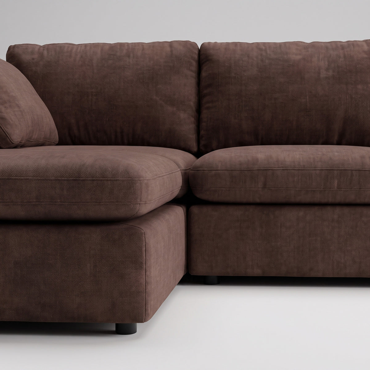 Wien chaiselongsofa med mikrofiberbetræk, højre- eller venstrevendt, inkl. 2 puder - 296 cm bredde