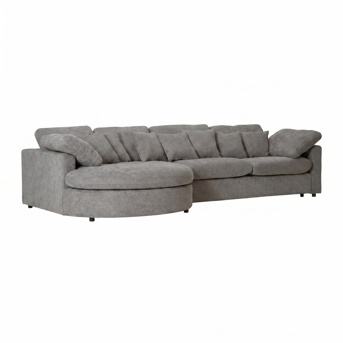 Innsbruck chaiselongsofa i bouclé, venstrevendt, inkl. 7 puder - 312 cm bredde