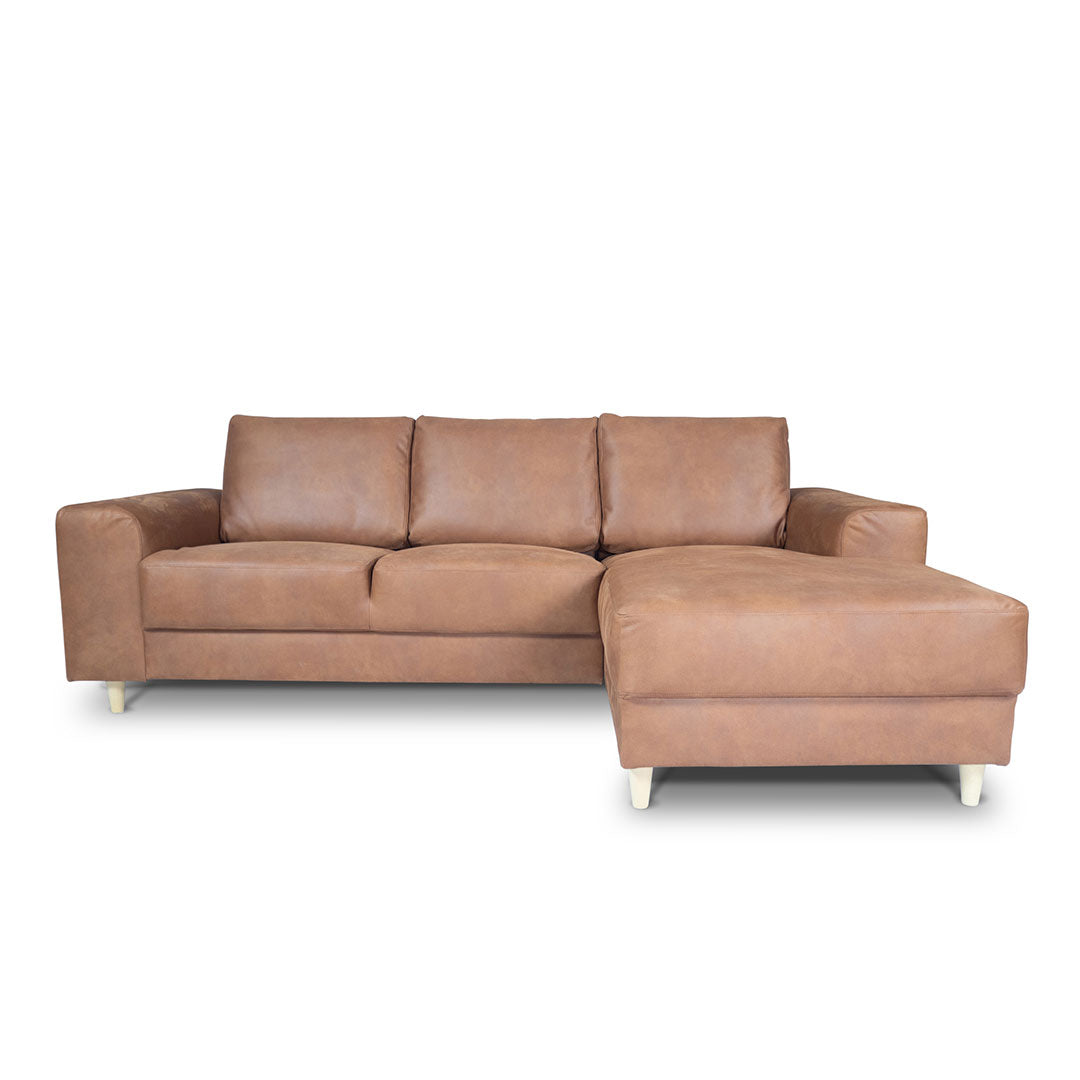 Toronto sofa med chaiselong højrevendt 222 x 82 cm i cognac