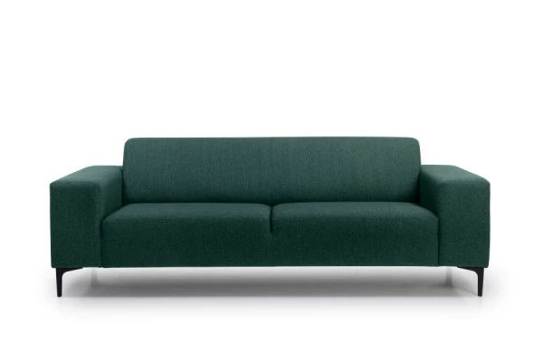 Berlin 3 personer sofa i polyester og gr&oslash;n forfra