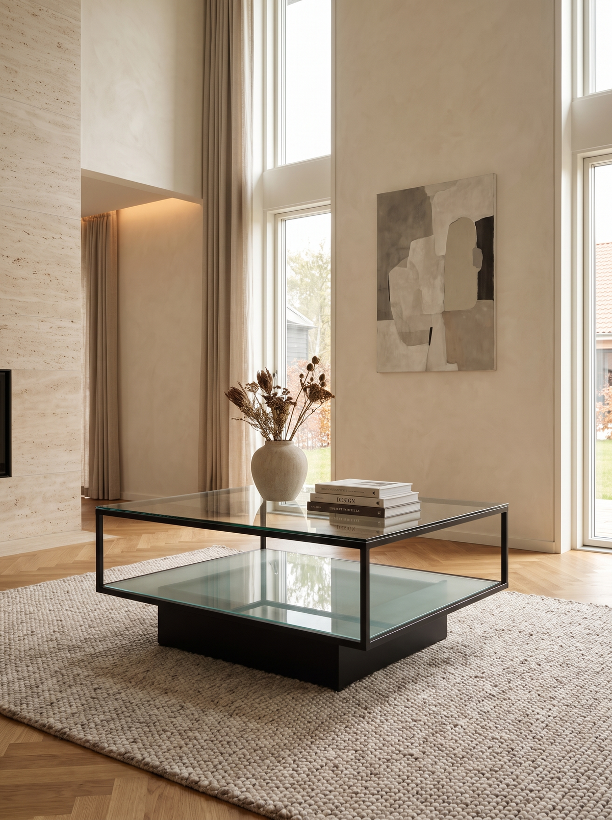 Glas sofabord