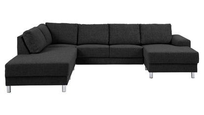 Milano hjørnesofa med chaiselong venstrevendt 287 x 80 cm i antracitgrå