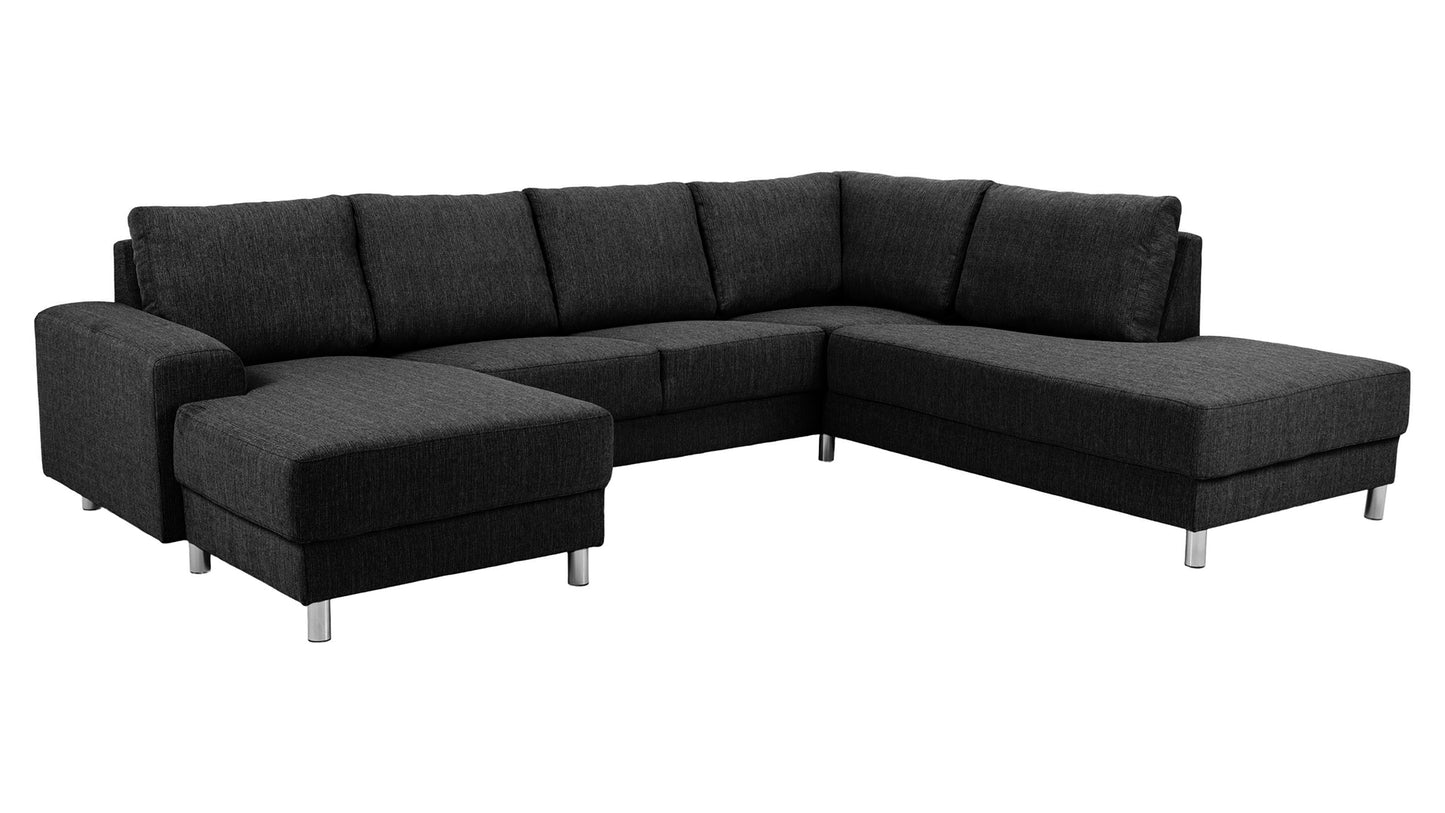 Milano hjørnesofa med chaiselong venstrevendt 287 x 80 cm i antracitgrå
