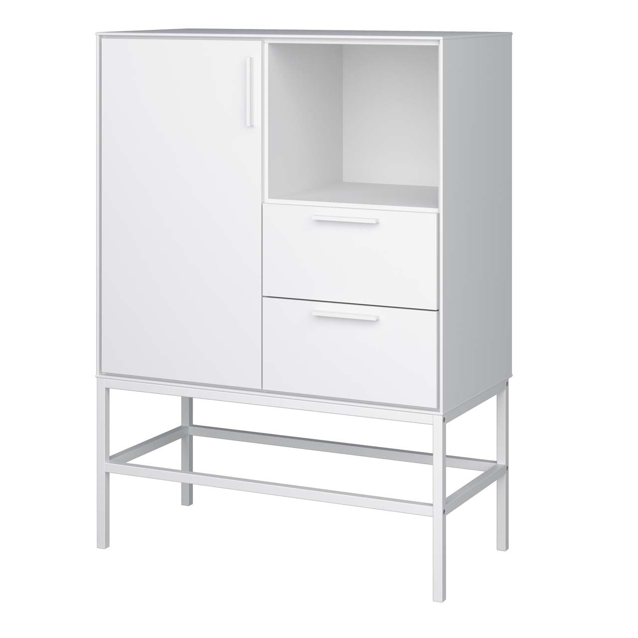 Napoli skænk med 1 låge og 2 skuffer 80 x 111 cm i hvid