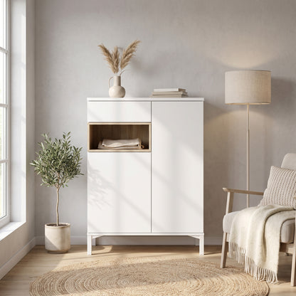 Porto skænk med 2 låger og 1 skuffe og 1 rum 89 x 119 cm i valnød/
