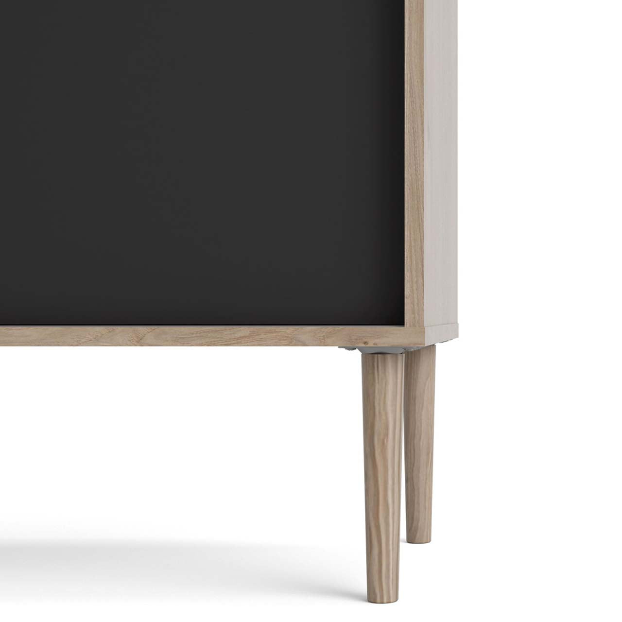 Bruxelles skænk med 3 skuffer og 2 skydelåger 148 x 89 cm i hickory dekor/sort