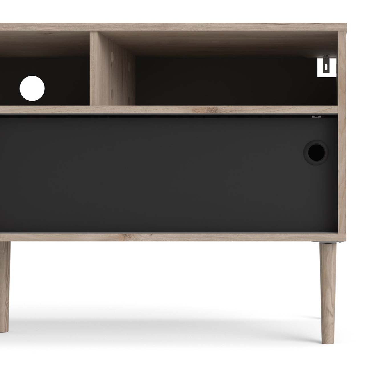Bruxelles tv-bord med 3 rum og 2 skydelåger 148 x 64 cm