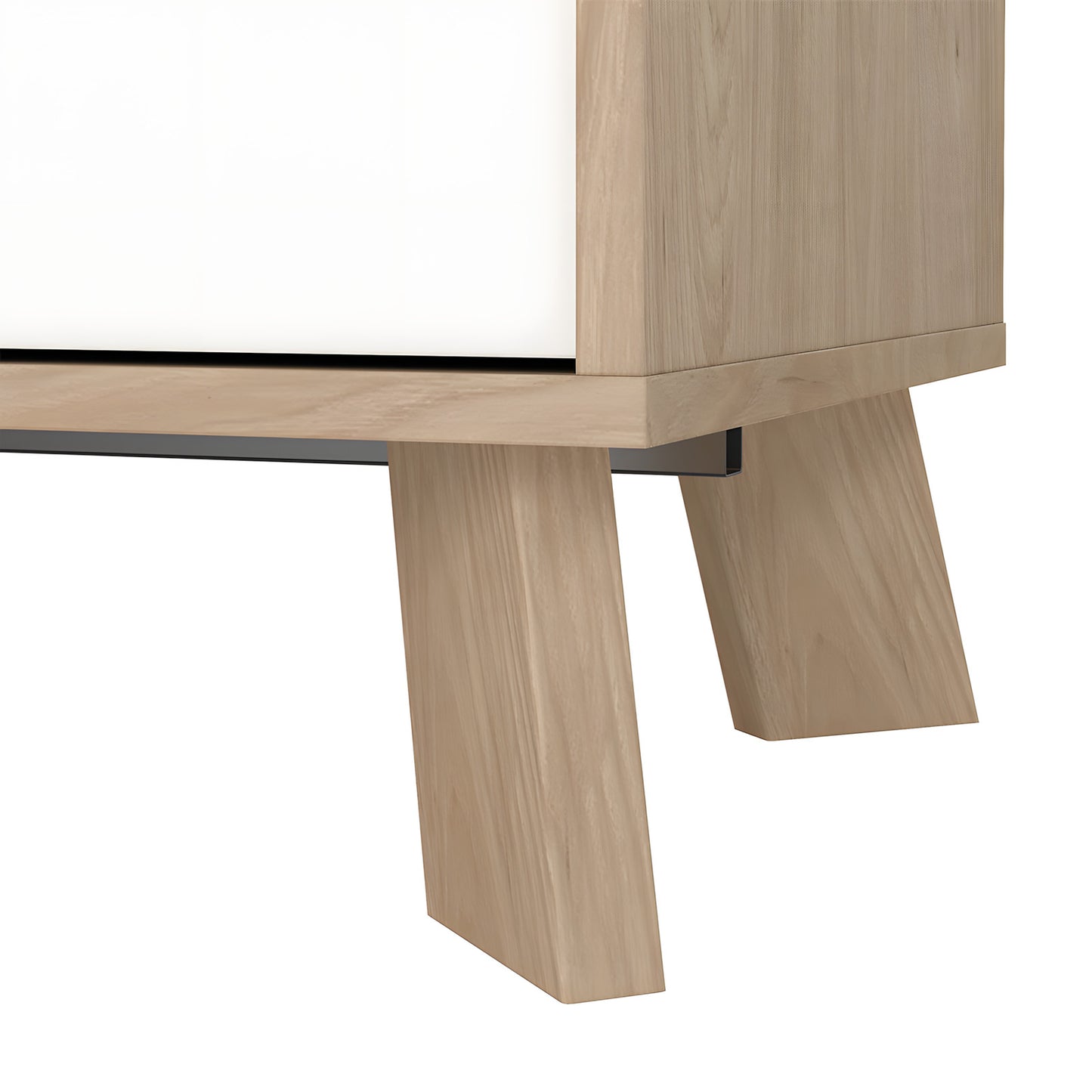 Sideboard Salzburg i egetræsdekor/hvid med 2 låger, 3 skuffer og 2 hylder, 148 x 40 x 73 cm