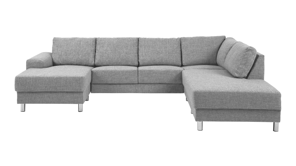 Milano hjørnesofa med chaiselong venstrevendt 287 x 80 cm i lysegrå