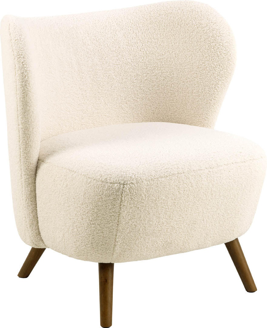 Lænestol Manchester i beige, polyester/bomuld/stof og gummitræ, 76 x 73 x 82 cm
