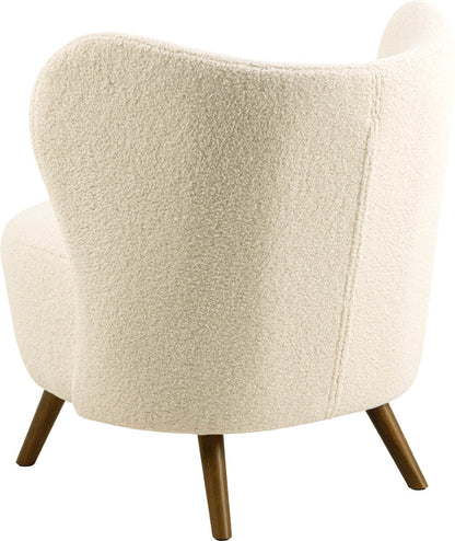 Lænestol Manchester i beige, polyester/bomuld/stof og gummitræ, 76 x 73 x 82 cm