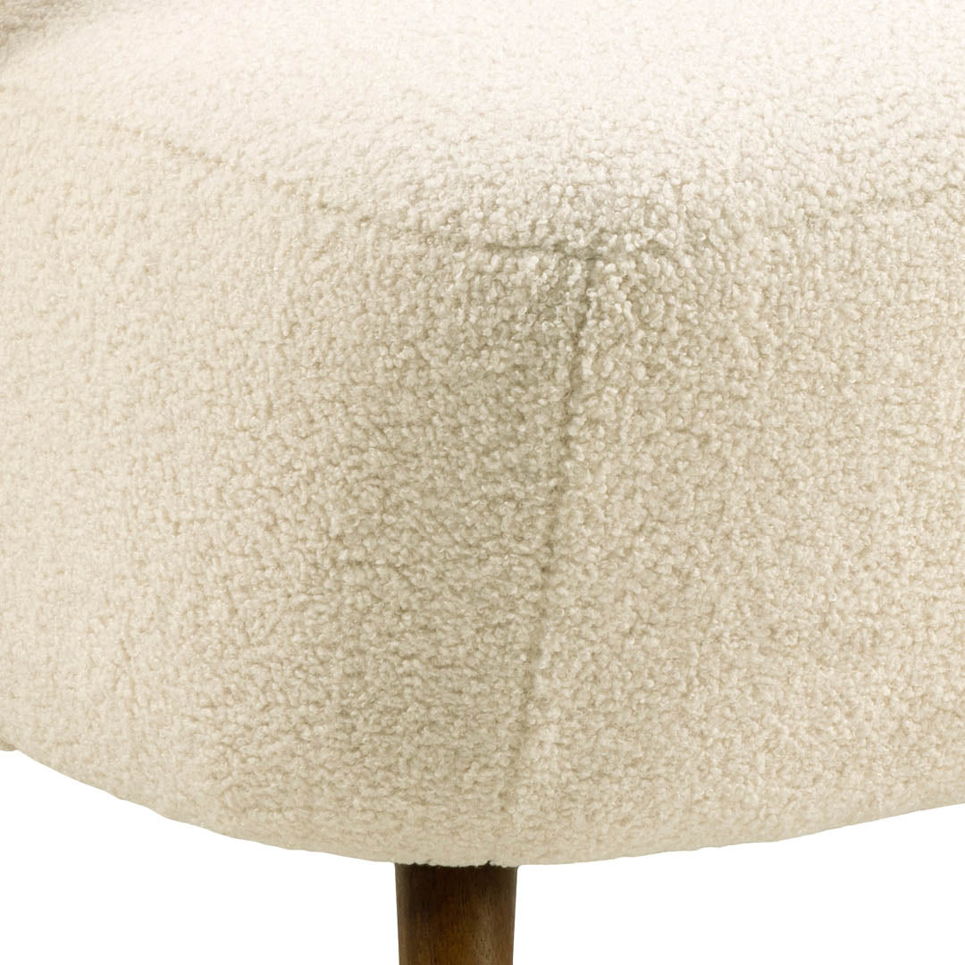 Lænestol Manchester i beige, polyester/bomuld/stof og gummitræ, 76 x 73 x 82 cm