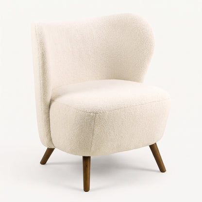 Lænestol Manchester i beige, polyester/bomuld/stof og gummitræ, 76 x 73 x 82 cm