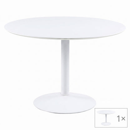 Shanghai spisebord Ø110 cm i hvid