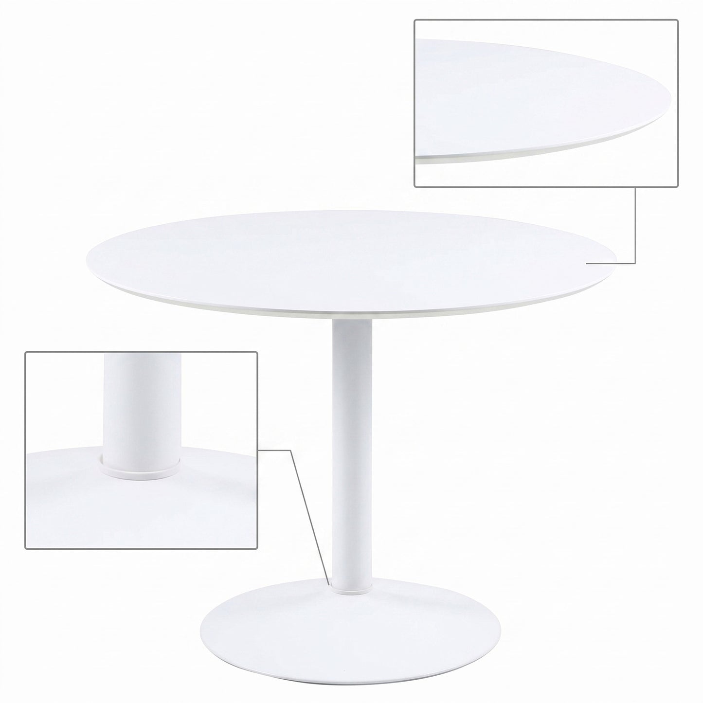 Shanghai spisebord Ø110 cm i hvid