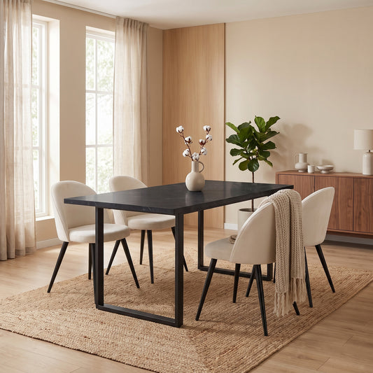 Prag spisebordssæt, spisebord 160 x 74 cm og 4 stole