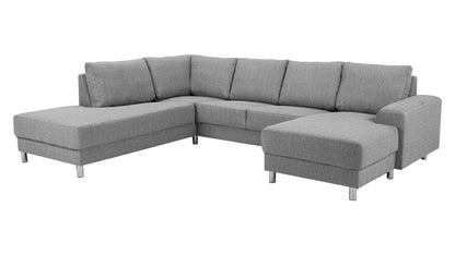 Milano hjørnesofa med chaiselong højrevendt 287 x 80 cm i lysegrå