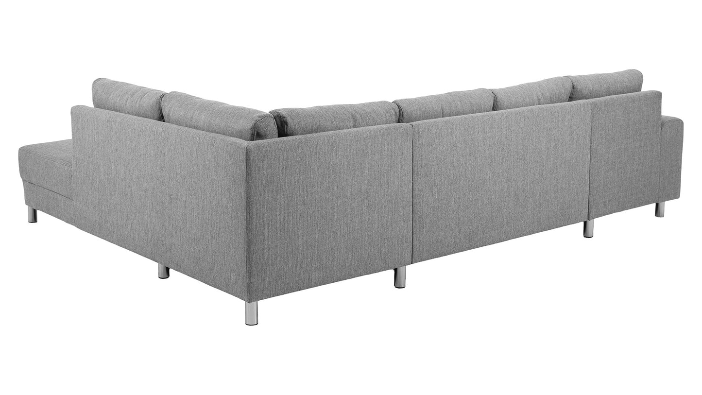 Milano hjørnesofa med chaiselong venstrevendt 287 x 80 cm i lysegrå