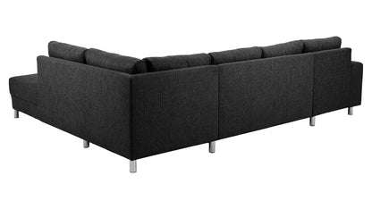 Milano hjørnesofa med chaiselong venstrevendt 287 x 80 cm i antracitgrå
