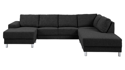Milano hjørnesofa med chaiselong venstrevendt 287 x 80 cm i antracitgrå