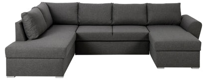 Tromso sovesofa med chaiselong med opbevaring venstrevendt 297 x 85 cm i grå