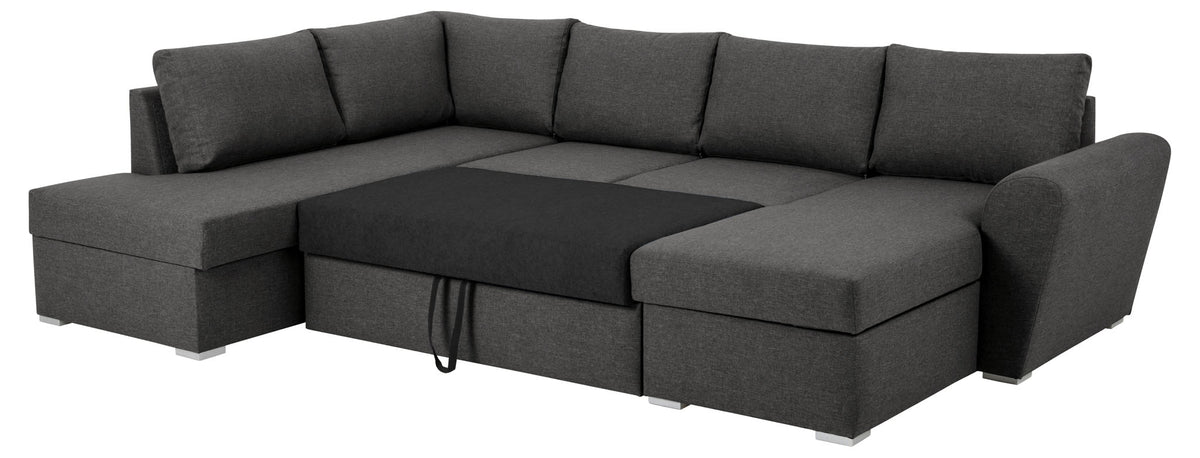 Milano hjørnesofa med chaiselong venstrevendt 287 x 80 cm i antracitgrå
