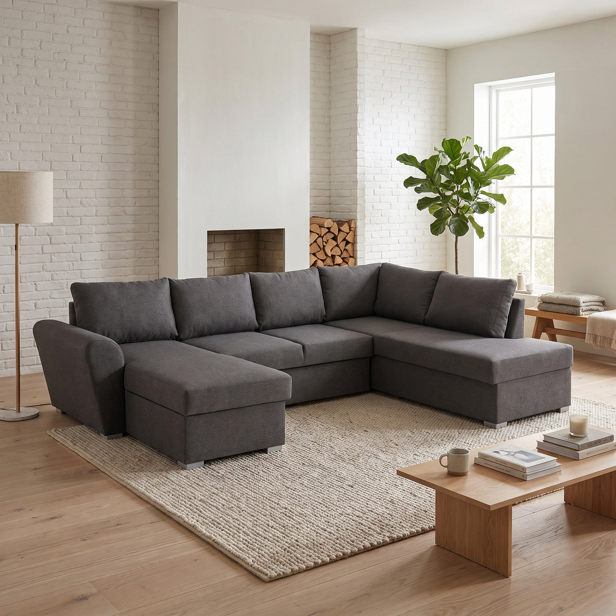 Tromso sovesofa med chaiselong venstrevendt 296 x 85 cm i grå
