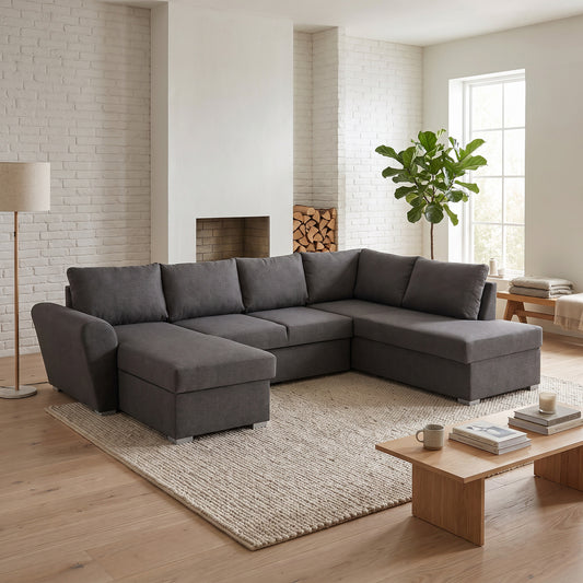 Tromso sovesofa med chaiselong venstrevendt 296 x 85 cm i grå