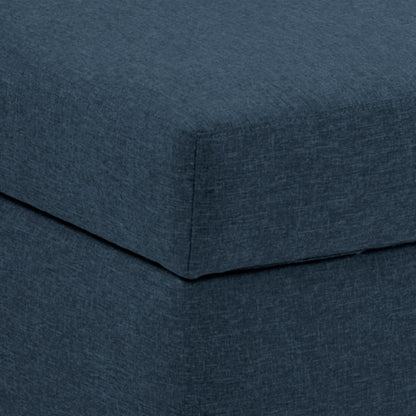 Tromso sovesofa med chaiselong med opbevaring venstrevendt 296 x 85 cm i blå