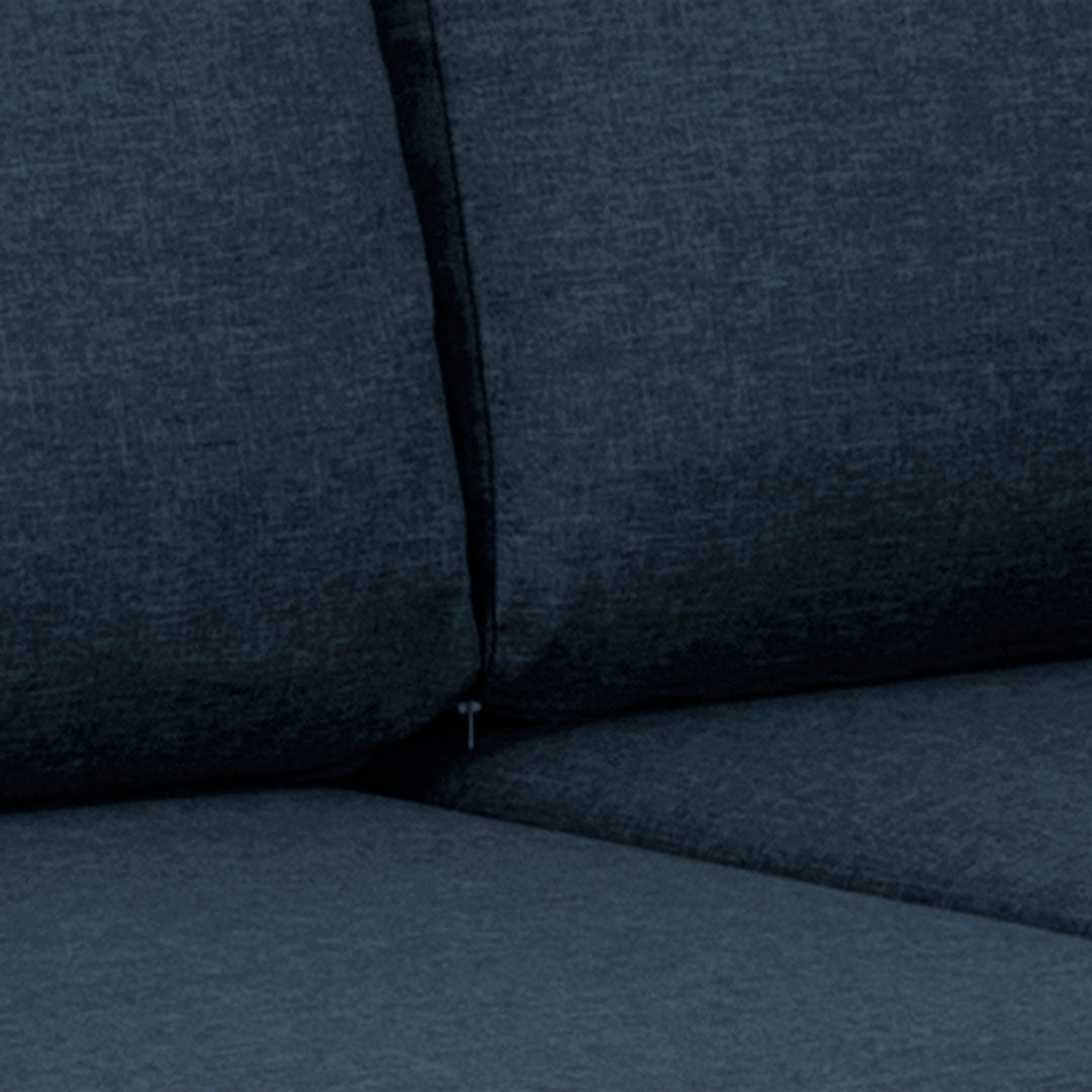 Tromso sovesofa med chaiselong med opbevaring venstrevendt 296 x 85 cm i blå