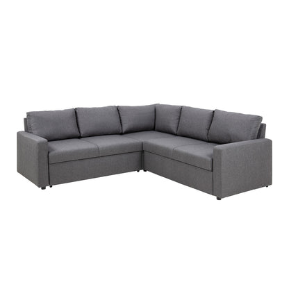 Hjørnesofa Oxford i brun med vendbar opbygning, sovefunktion og opbevaring, 228 x 228 x 85 cm