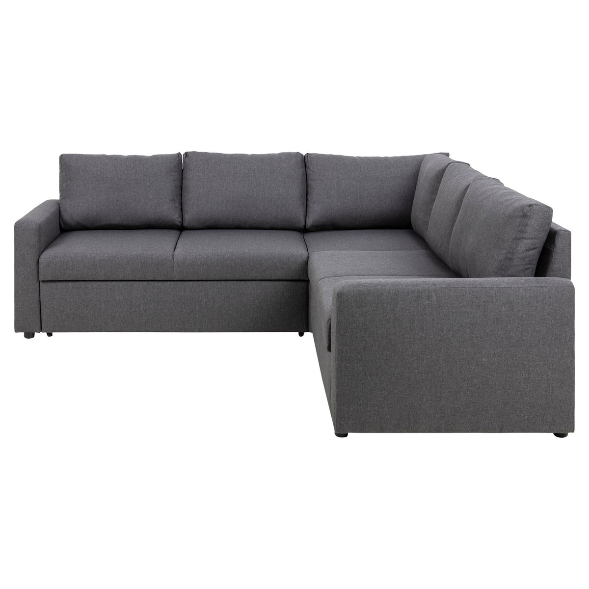 Hjørnesofa Oxford i brun med vendbar opbygning, sovefunktion og opbevaring, 228 x 228 x 85 cm