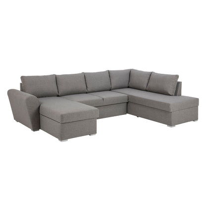 Genoa sovesofa med chaiselong med opbevaring venstrevendt 296 x 85 cm i lysegrå