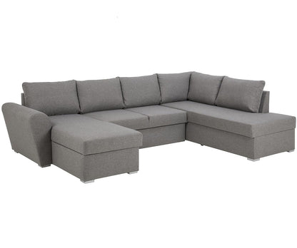 Genoa sovesofa med chaiselong med opbevaring venstrevendt 296 x 85 cm i lysegrå
