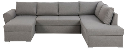 Genoa sovesofa med chaiselong med opbevaring venstrevendt 296 x 85 cm i lysegrå