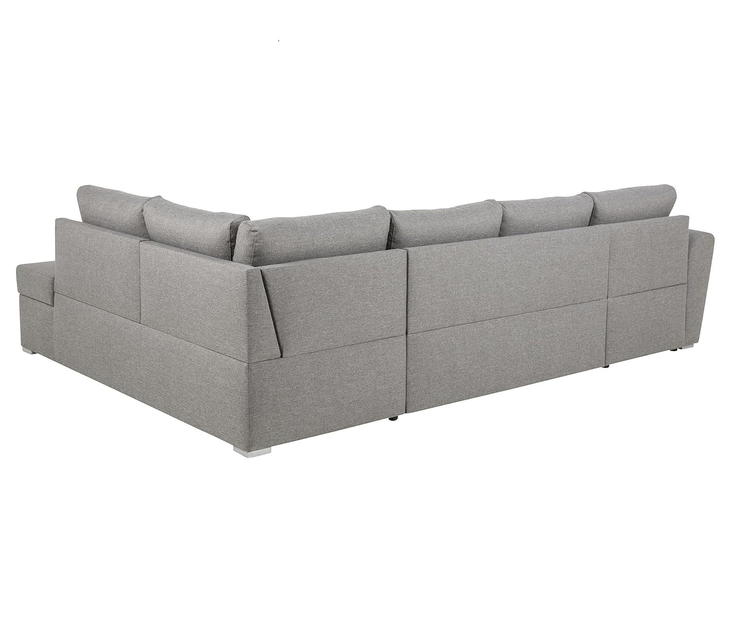 Genoa sovesofa med chaiselong med opbevaring venstrevendt 296 x 85 cm i lysegrå
