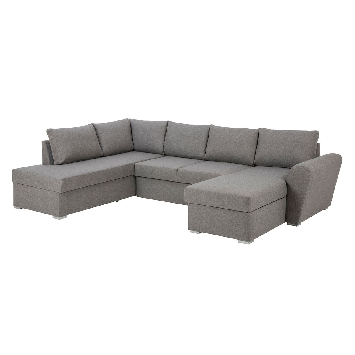 Genoa sovesofa med chaiselong med opbevaring venstrevendt 296 x 85 cm i lysegrå