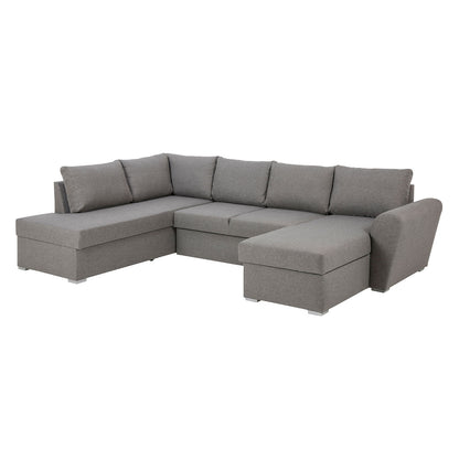 Genoa sovesofa med chaiselong med opbevaring venstrevendt 296 x 85 cm i lysegrå