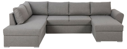 Genoa sovesofa med chaiselong med opbevaring venstrevendt 296 x 85 cm i lysegrå