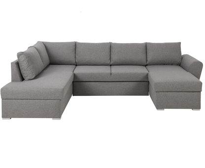 Genoa sovesofa med chaiselong med opbevaring venstrevendt 296 x 85 cm i lysegrå